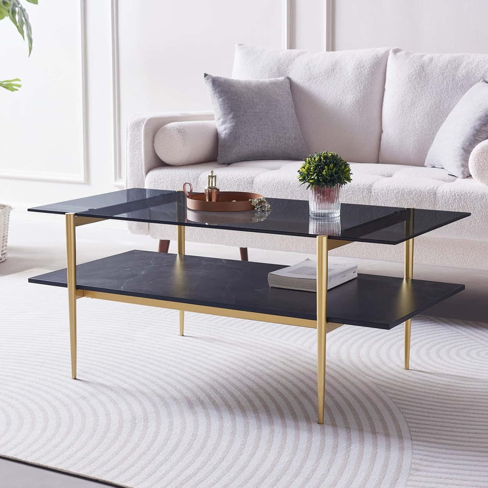 LumFurn Rectangle Coffee Table for Living Room, Mid-Century Modern Design, L4...