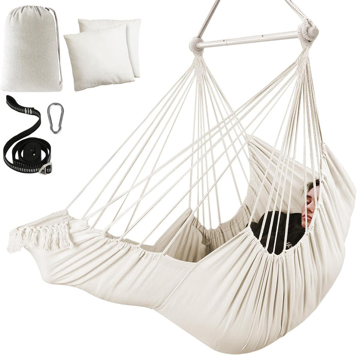 Chihee Hammock Chair Foot Rest 2 Cushions Max 500 lb Metal Spreader Bar