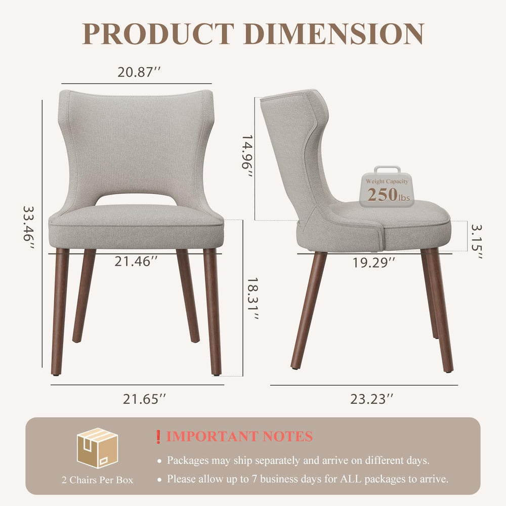 Wooden Dining Chairs Set of 4, Mid Century Dining Room Chairs with Solid Wood...
