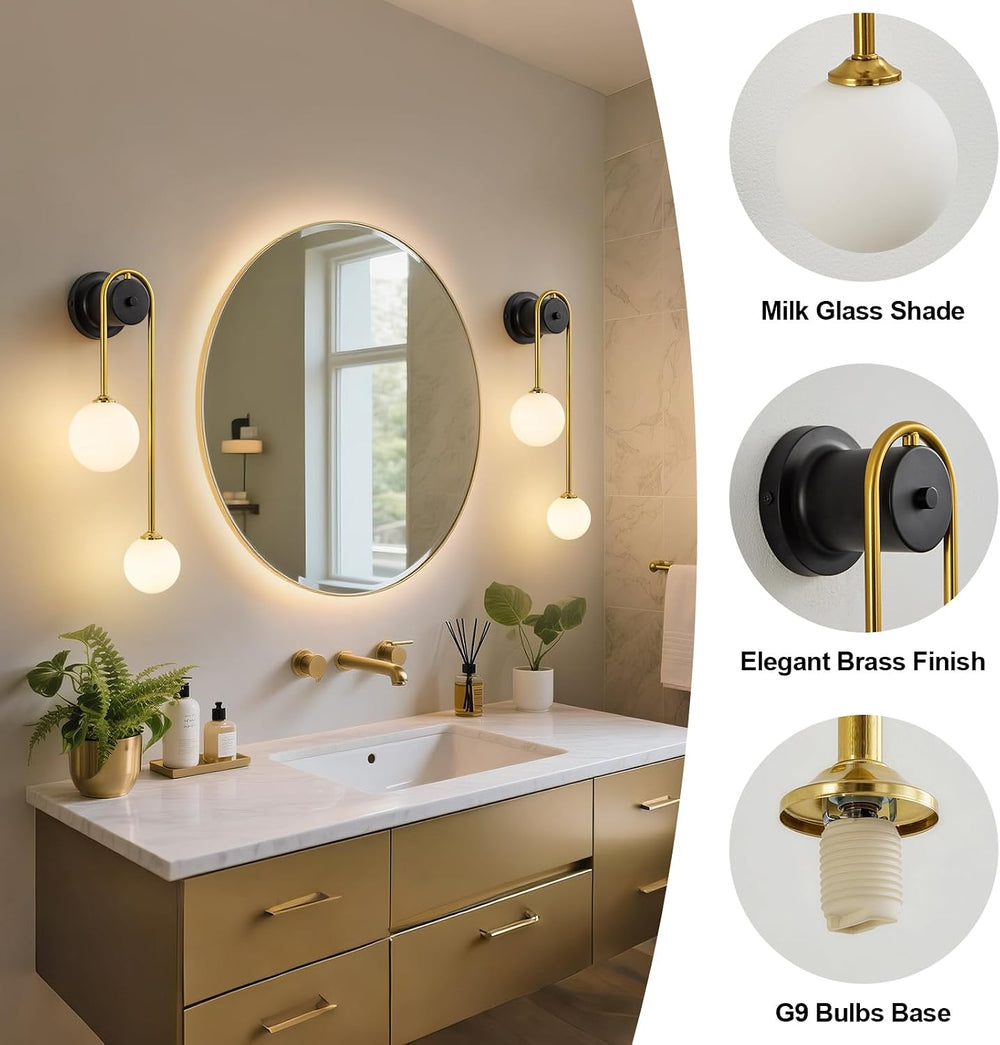 Globe Wall Sconce, Double Hanging Ball Sconce, Modern Indoor Sconces