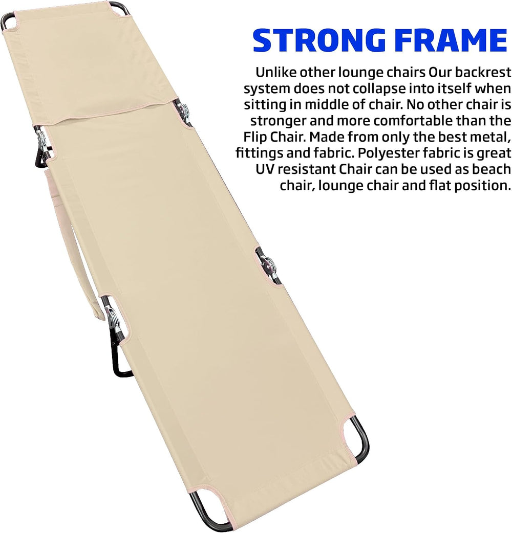 EASYGO PRODUCTS Pool Chair Chaise Lounge 2 Legs Support Polyester Material Re...