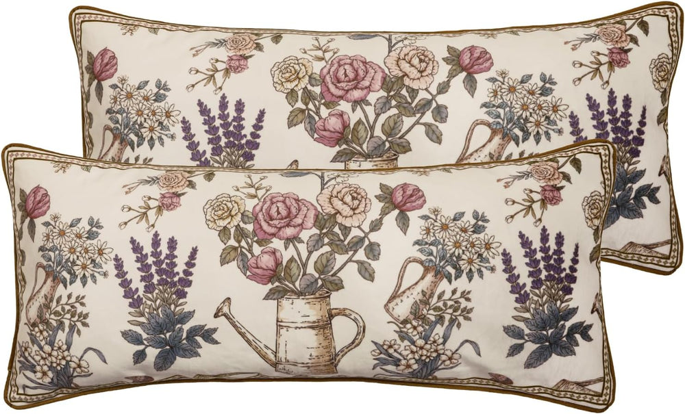patdrea Designer Velvet Throw Pillow Cover,Set of 2,12"x28"-Hoenycan