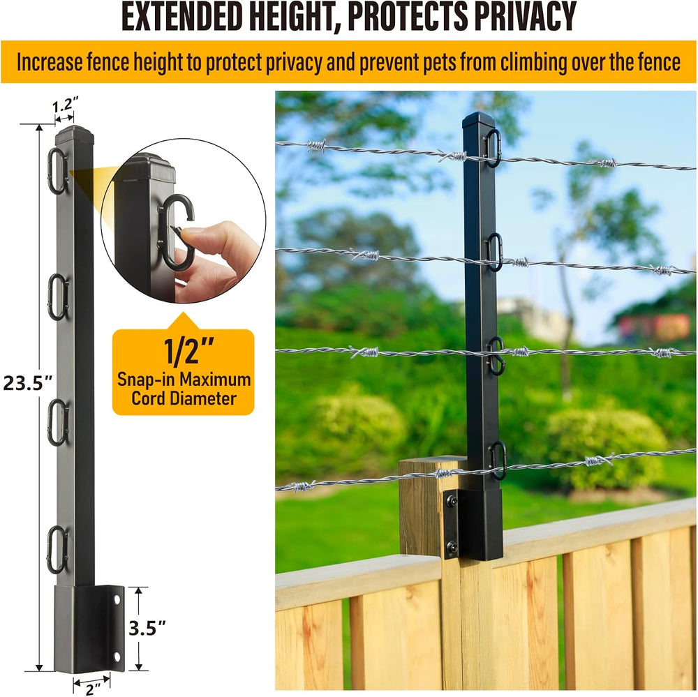 Fence Post Extender, 23.5" Fence Barbed Wire Extend Arm,for Outdoor Fenc...