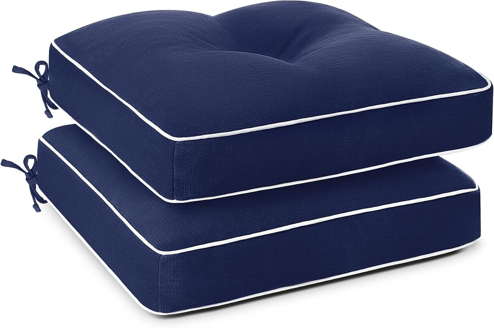 Favoyard Patio Chair Cushions, Navy, 19 × 19 in, Set of 2