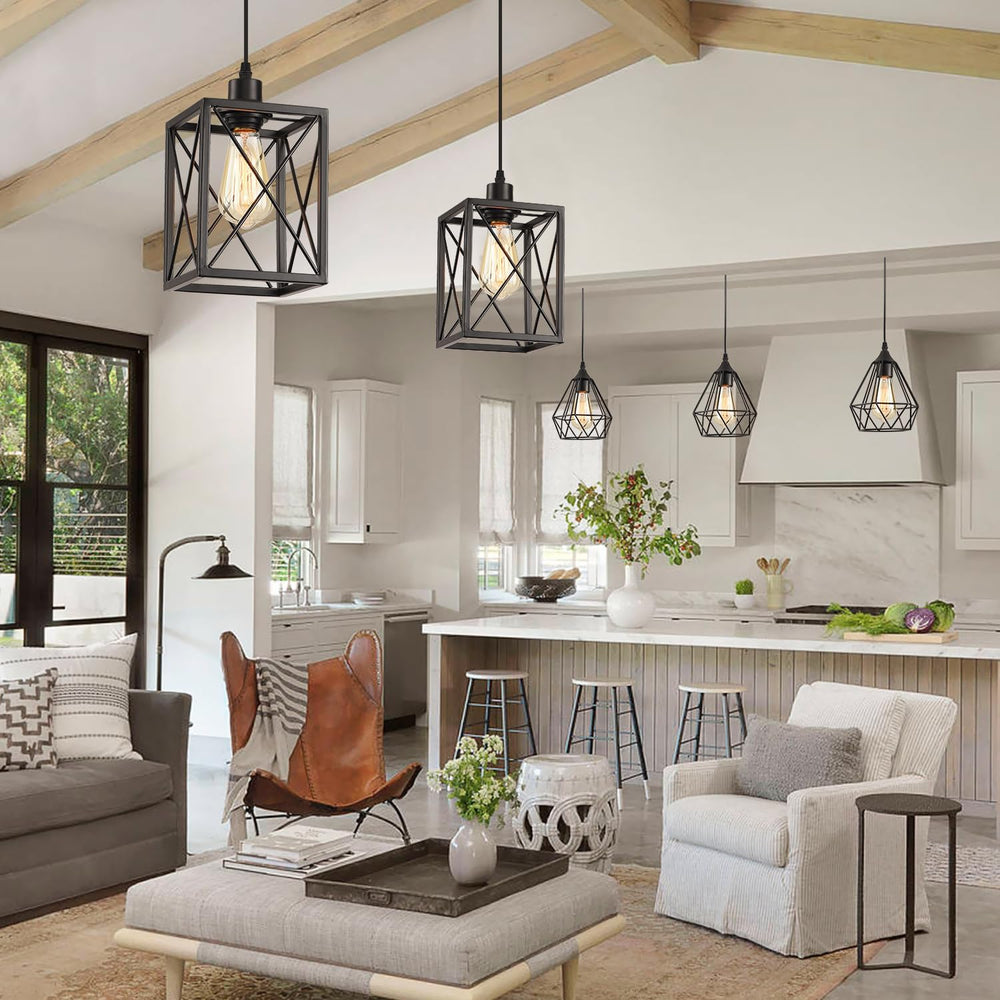 Black Pendant Lighting Modern Pendant Light, Adjustable Pendant Light Fixture...