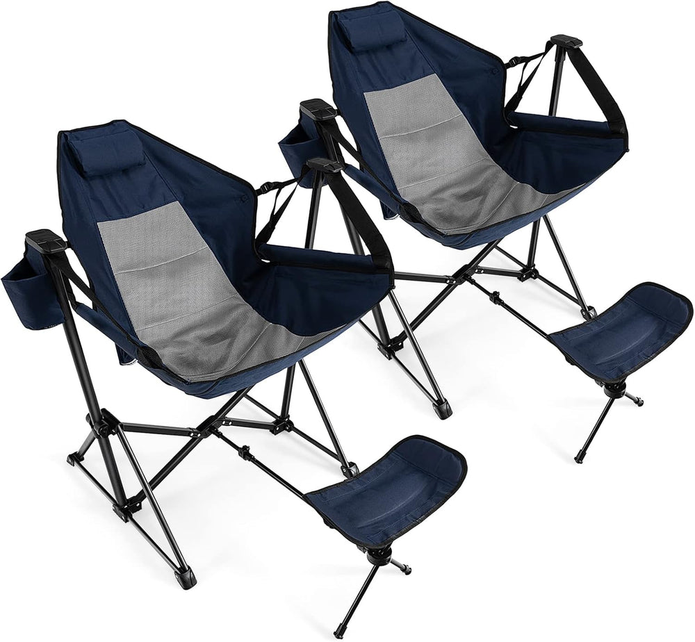 GIANTEX Outdoor Hammock Camping Chair - Rocking Chair with Removable Footrest...