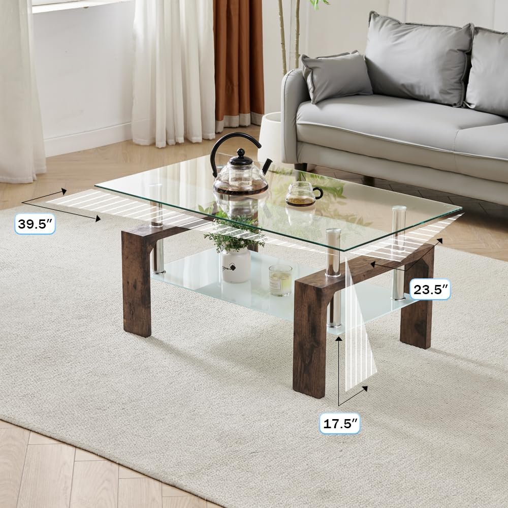 Living Room Rectangle Coffee Table, Tea Table Suitable for Waiting Room, Mode...
