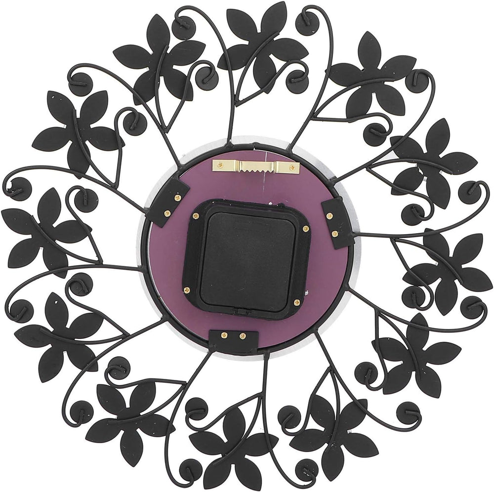 Battery Operated Black and Crystal Clock Wall Clock Decor Modern Metal Wall f...
