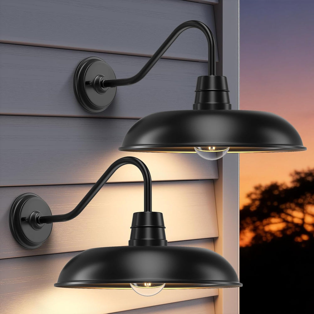 FILIYANO Farmhouse Barn Gooseneck Outdoor Light Fixtures, 14 Inch, 2 Pack