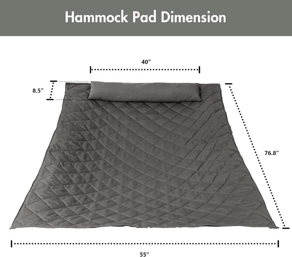 ANOW Portable Hammock Pad with Pillow, Replacement Hammock Pad, Grey