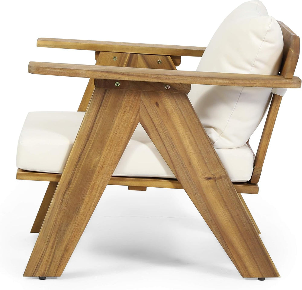 Christopher Knight Home Arcola Outdoor Club Chair with Cushion - Acacia Wood ...