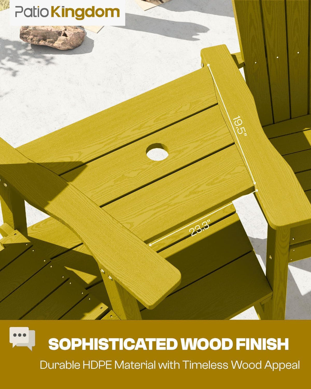 Tall Adirondack Chairs Set of 2,Yellow