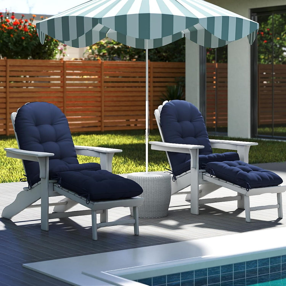 Adirondack Chair Cushions 44x19x4 Inch Set of 2, Dark Blue