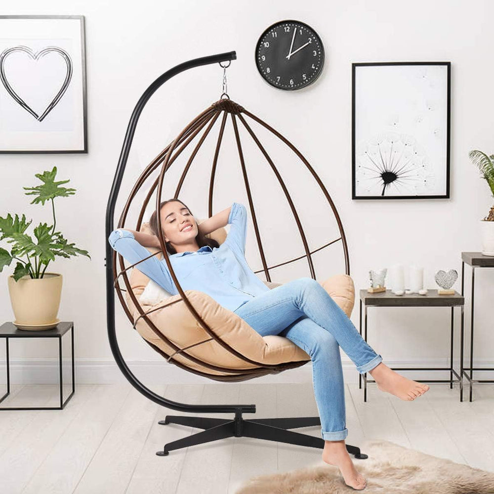 Hammock Chair Rack Portable Heavy Duty Solid Steel Holder Outdoor Indoor Hang...