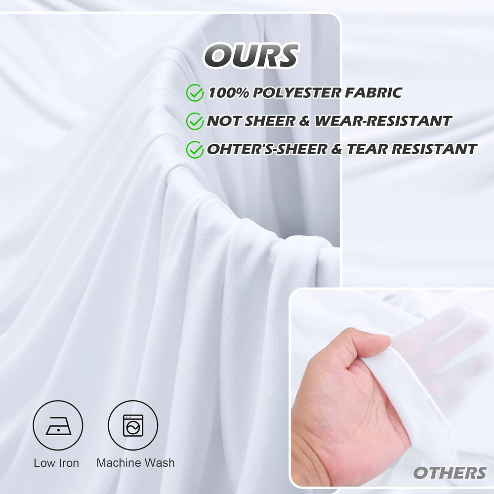 20 ft×20 ft White Ceiling Curtain Drapes for Weddings Parties, Wrinkle Free P...