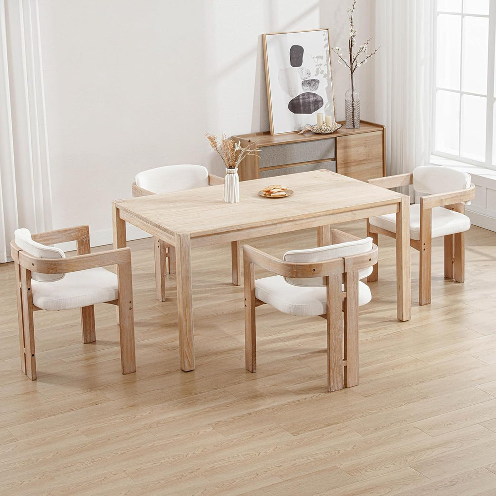 Modern Barrel Dining Chairs Set of 4, Upholstered Farmhouse Dining Room Chair...
