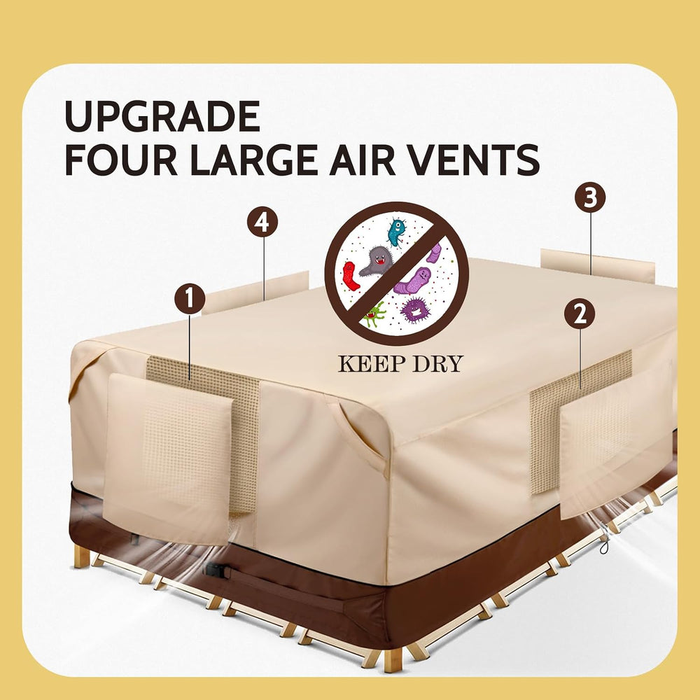 COSFLY Waterproof Patio Furniture Set Cover 600D Oxford 110"L x 84"...