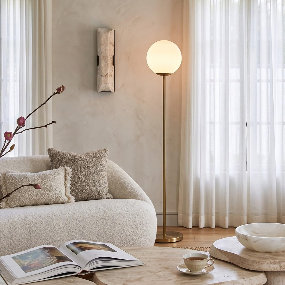 Brightech Luna LED Floor lamp, Modern Lamp for Living Rooms & Offices, Gr...