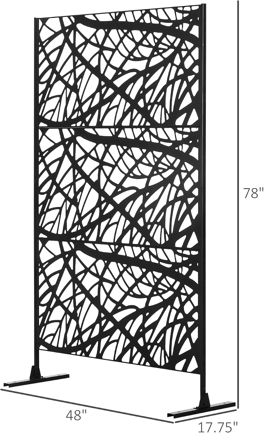 Outsunny Decorative Outdoor Privacy Screen See-Through Fence Panel 6.5FT