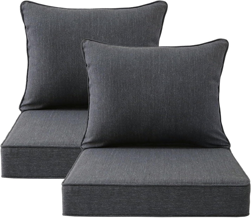 Unimatta Outdoor Patio Chair Cushions Set, 22" x 22", Set of 2, Wat...