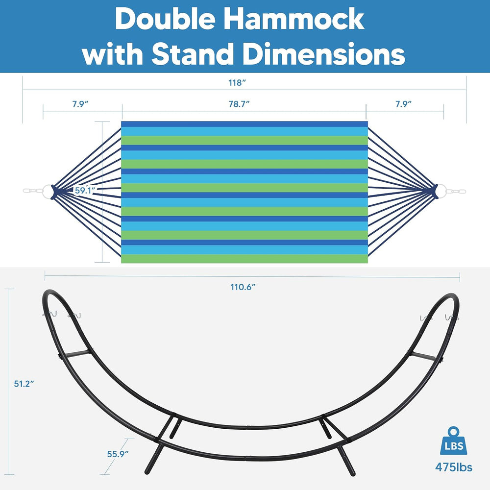 SUNCREAT Portable Outdoor Hammock with Stand, Double Hammocks with Stand for ...