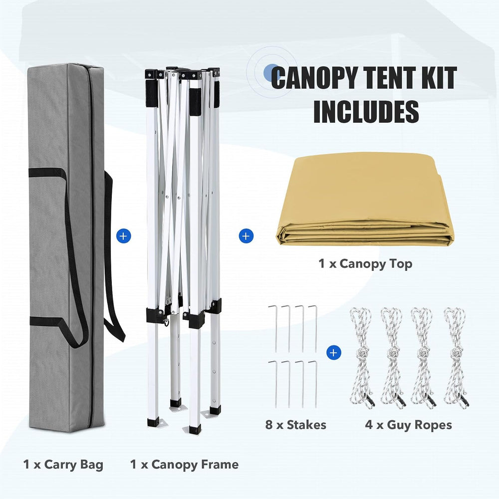 EAGLE PEAK 5x5 Pop Up Canopy Tent, Beige