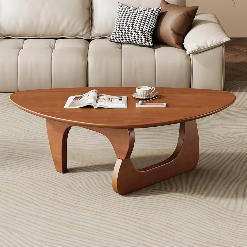 Mid Century Modern Coffee Table - Walnut Wooden Coffee Table for Living Room,...