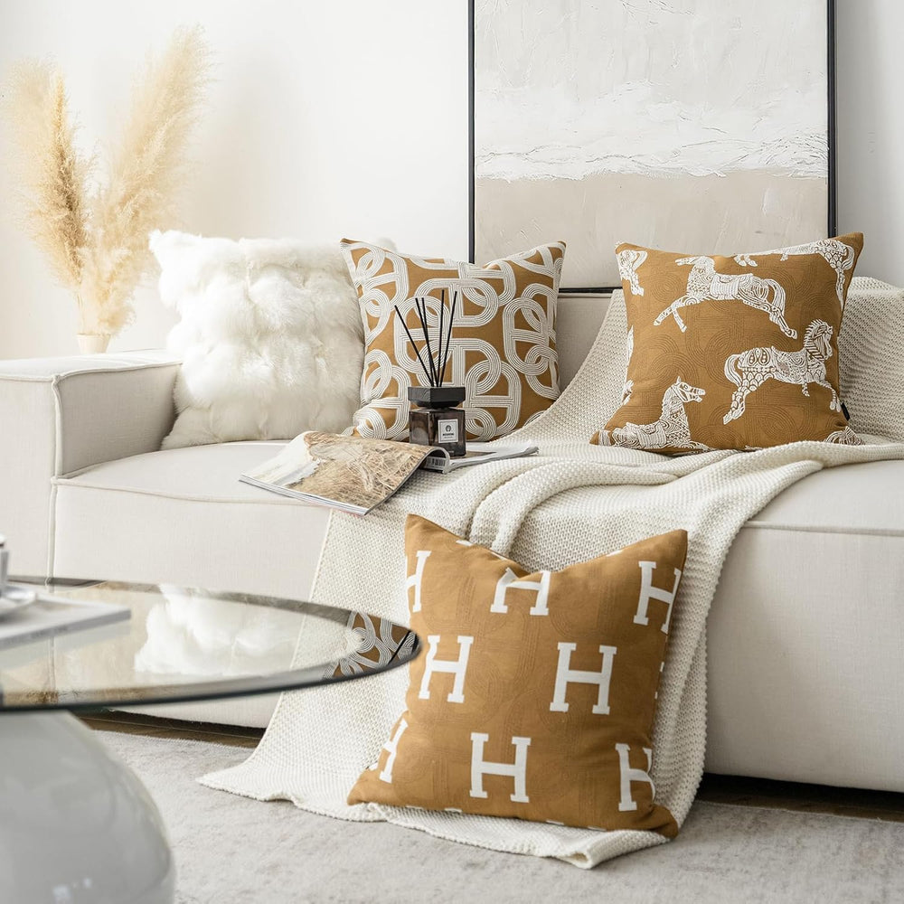 Croker Horse 20x20'' Inches Throw Pillow Cushion Cover - Luxury Palac...
