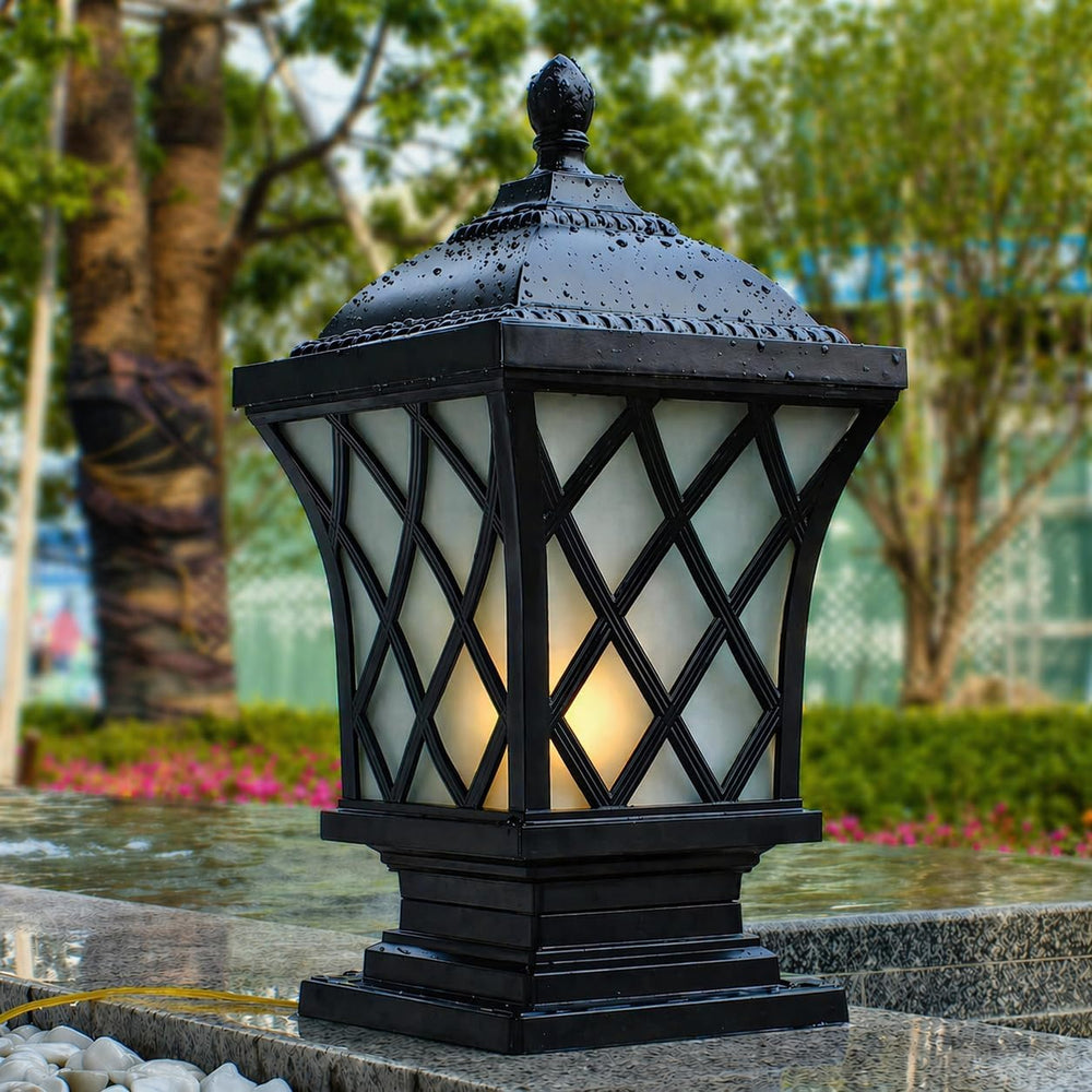 Large Post Lights Outdoor, 18.9″ H Aluminum Column Lights Waterproof, Hard Wi...
