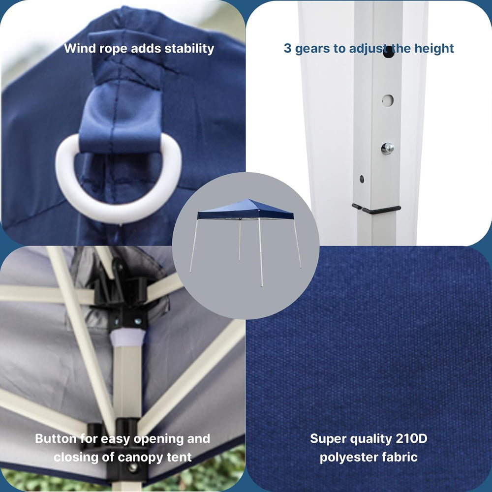 Outvita Outdoor Canopy 7.8x7.8' Pop Up Commercial Instant Gazebo Tent Blue