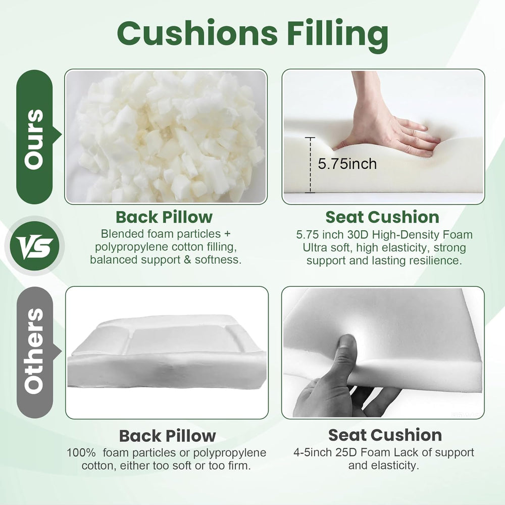 Patio Cushions for Outdoor Furniture, 24x24 Outdoor Couch Cushions, Waterproo...
