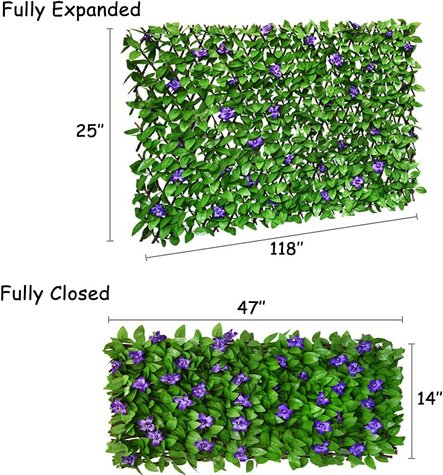 Expandable Fence Privacy Screen for Balcony Patio Outdoor,Decorative Faux Ivy...