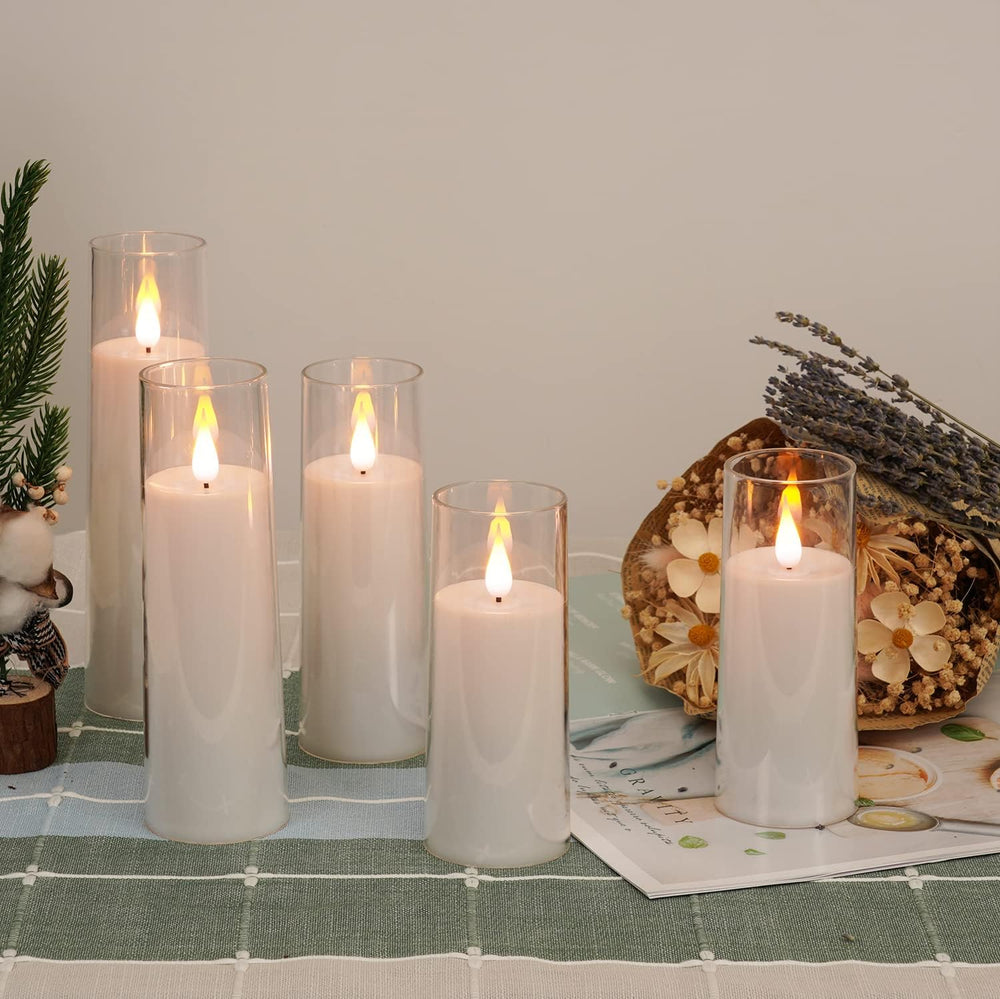 Amagic Magic Pure White Flameless Candles, Battery Operated Candles, Acrylic ...
