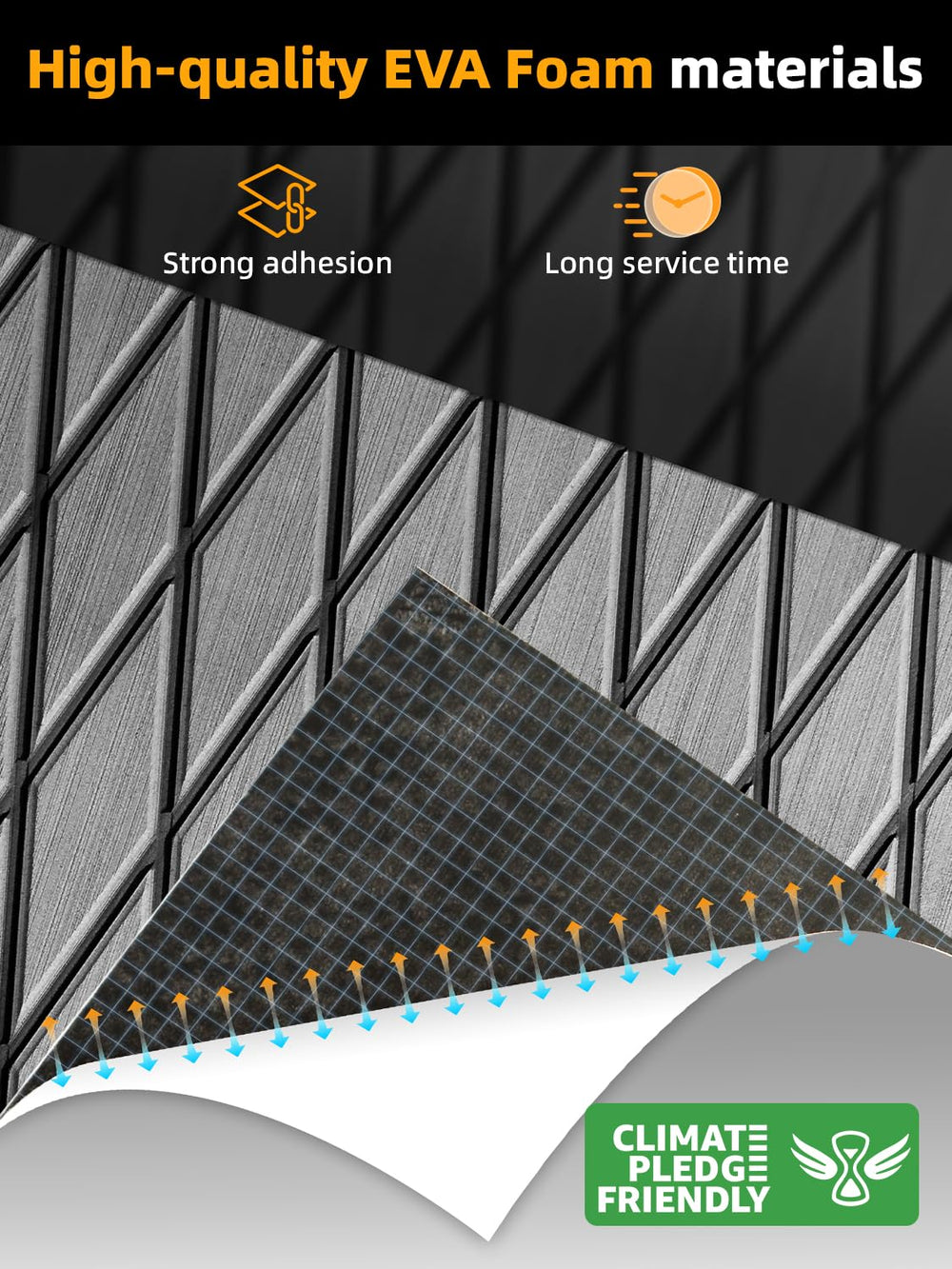 FOCEAN Boat Flooring EVA Foam Boat Decking Marine Mat Non-Slip Self-Adhesive ...