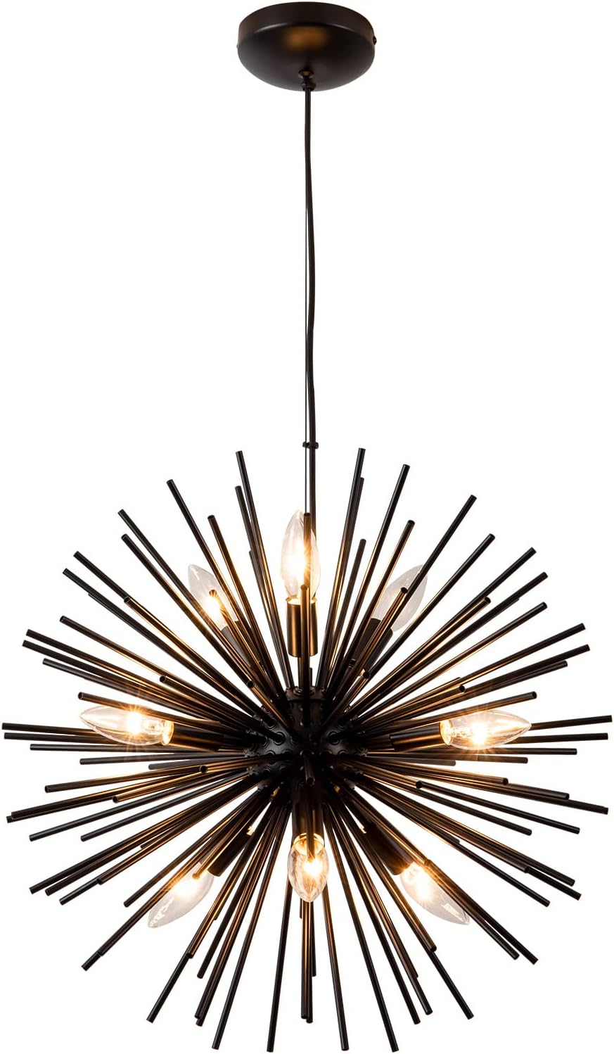 CM MZY Modern Black Sputnik Chandeliers, 9-Light Satellite Pendant Light fixt...