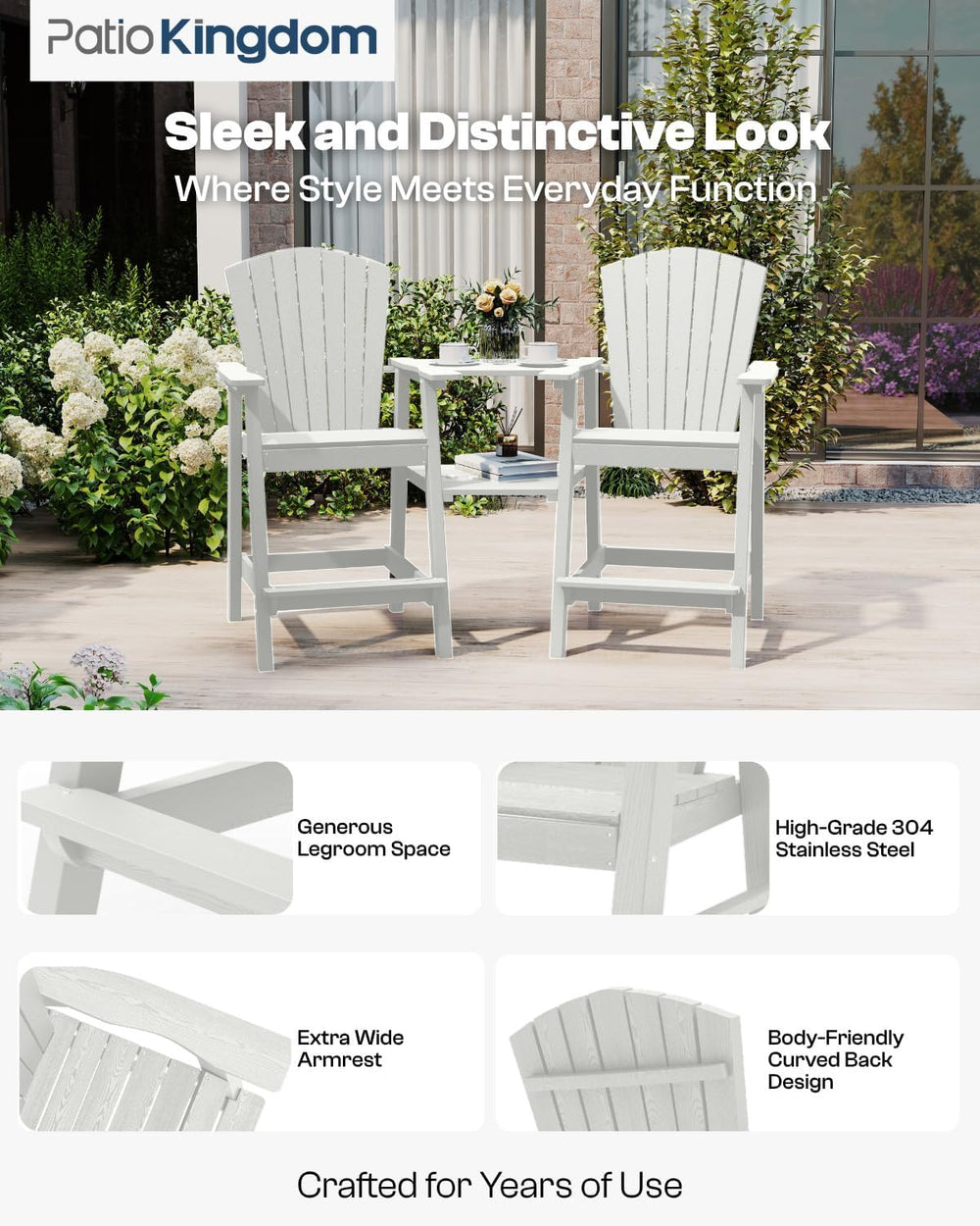 Tall Adirondack Chairs Set of 2,Yellow