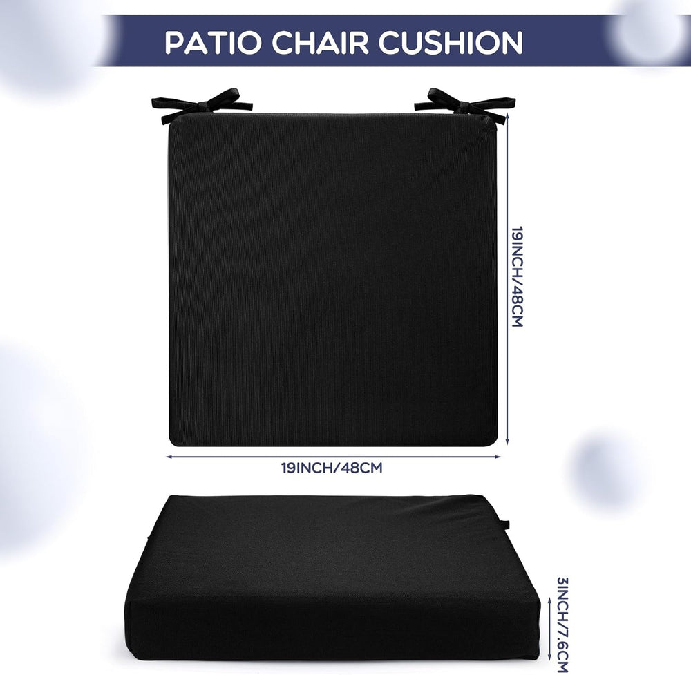 Preboun 6 Pack Outdoor Chair Cushions 19" x 19" x 3" Patio Wat...