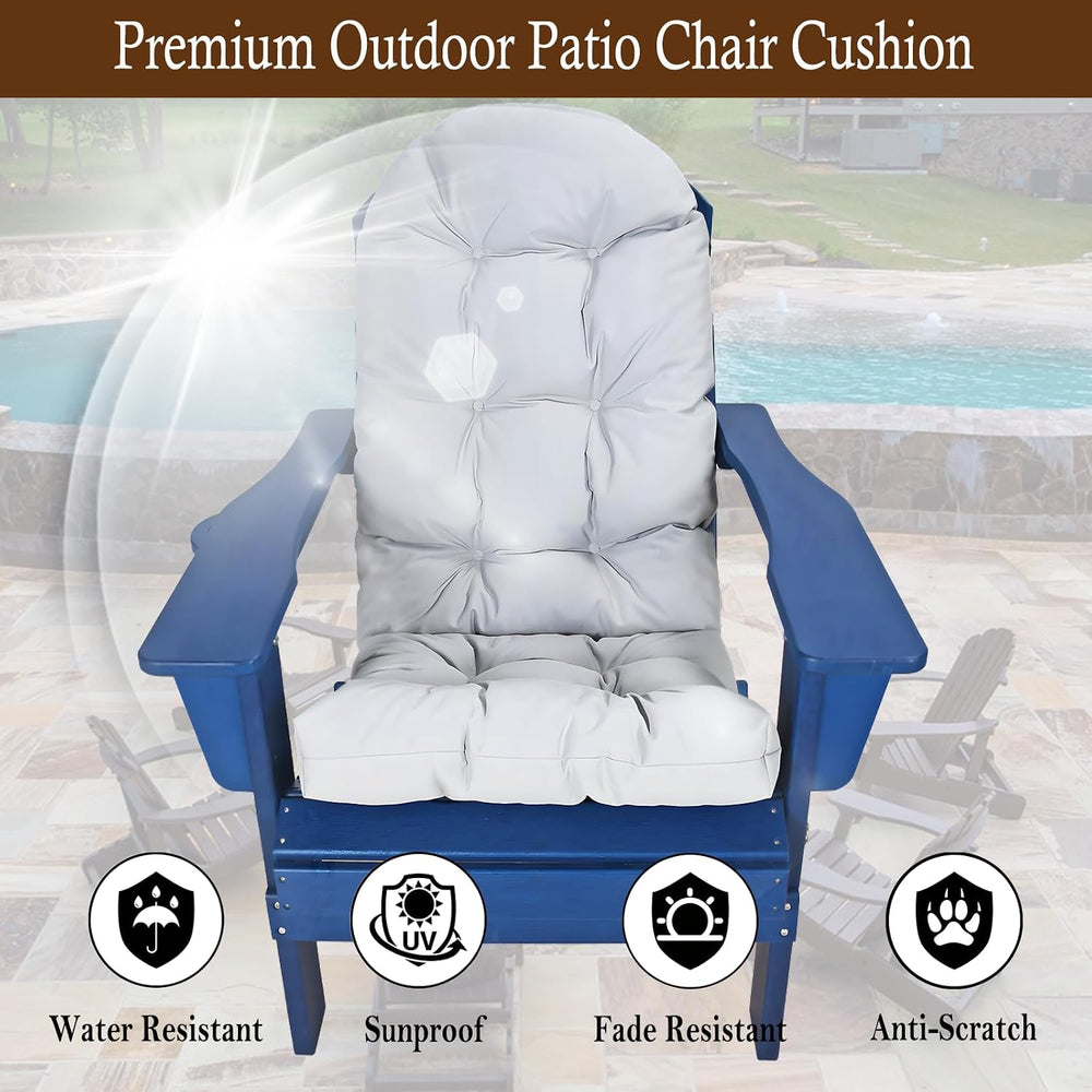 Outdoor Adirondack Chair Cushions Set of 2, Waterproof Patio Rocking Chair Cu...