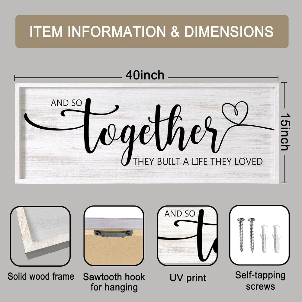 And So Together They Built A Life They Loved Decorative Rustic Sign & Pla...