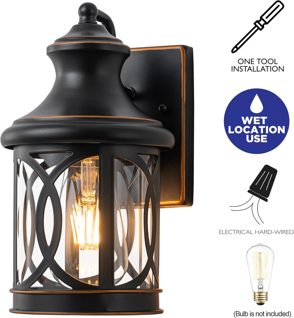 2-Pack Outdoor Wall Lights, Porch Lights, Waterproof Outdoor Wall Sconce, Ext...