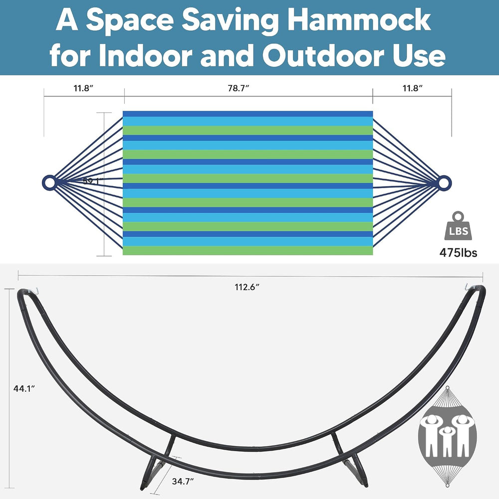 SUNCREAT Hammocks Standing Patio Hammock, Portable Hammock with Stand Foldabl...