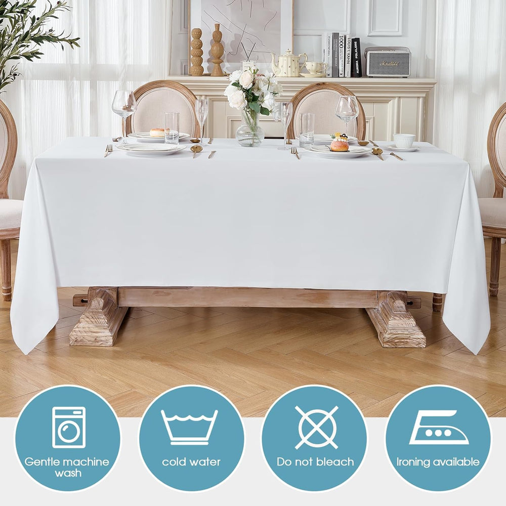 VidaFete Everyday Series Rectangle Tablecloth 60" x 102" 10 Pack White