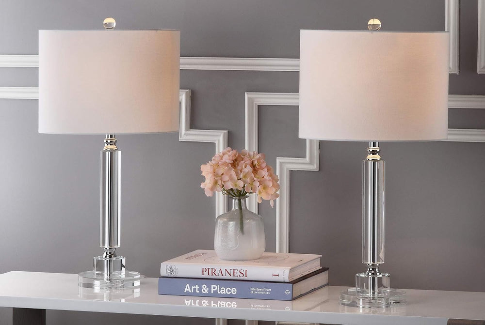 SAFAVIEH Lighting Collection Deco Modern Crystal Column 25-inch Bedroom Livin...