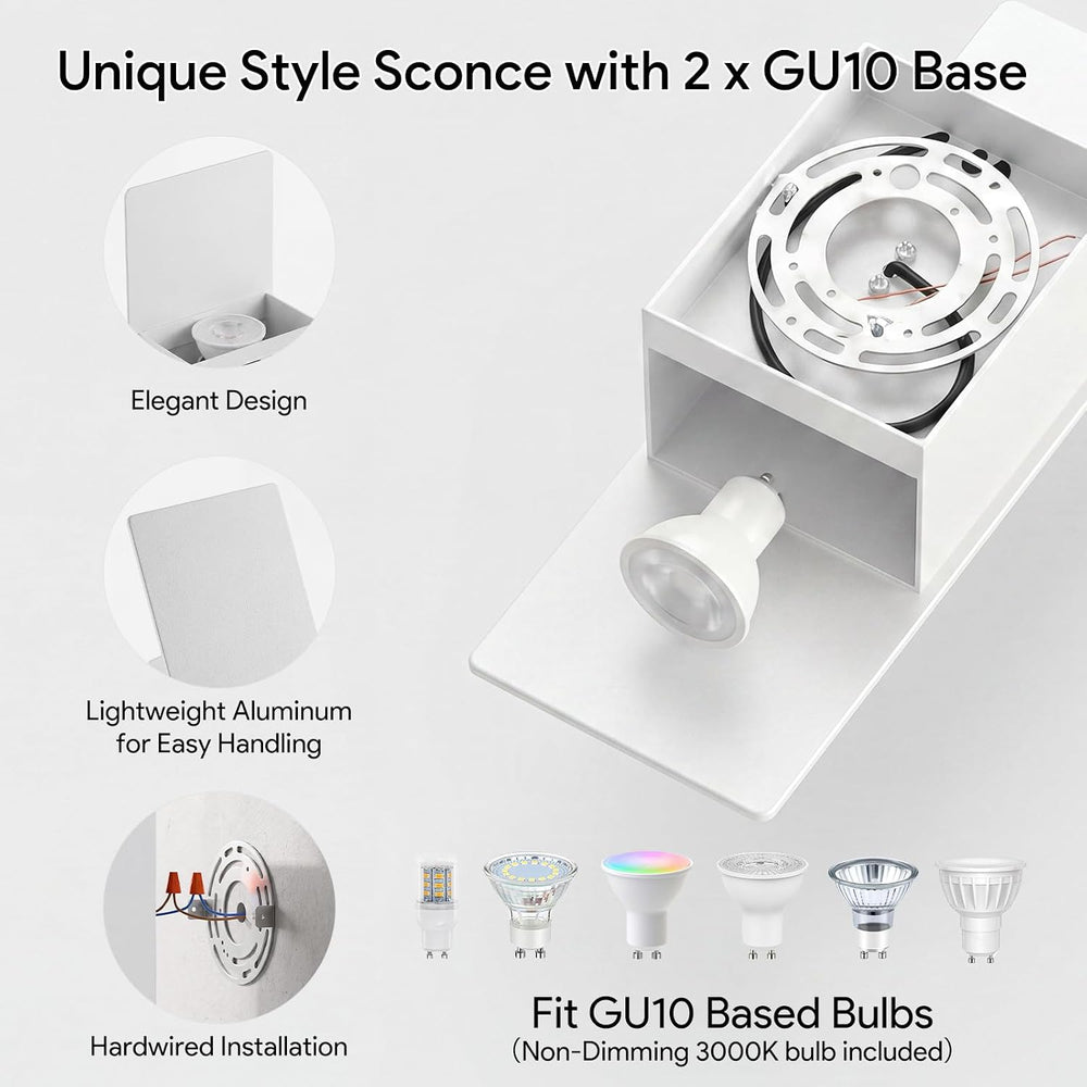 Tipace Hardwired White Wall Sconces,3000K Modern Wall Lights Led Indoor Wall ...