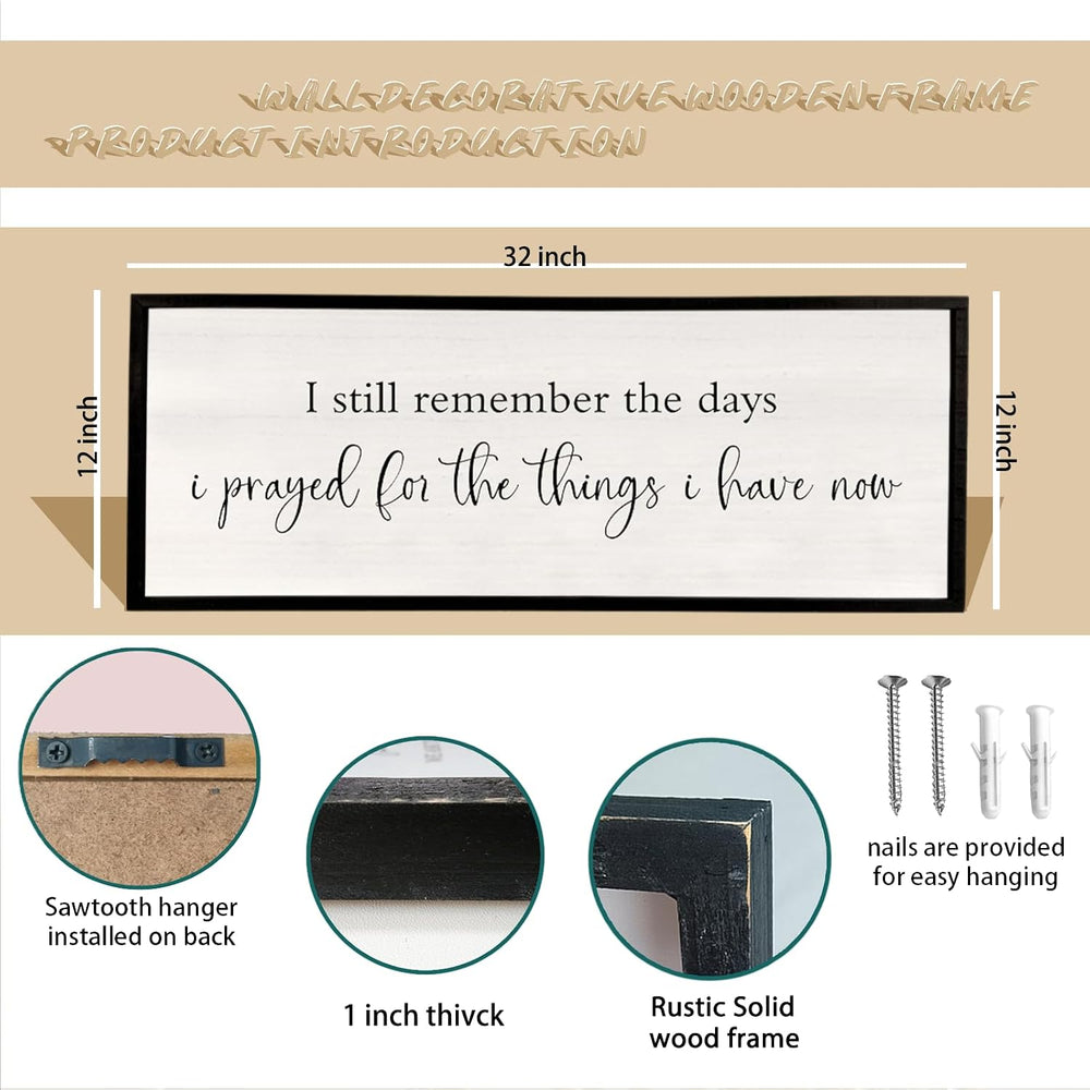 comurdyo I Still Remember the Days I Prayed Sign, 32" x 12", Black