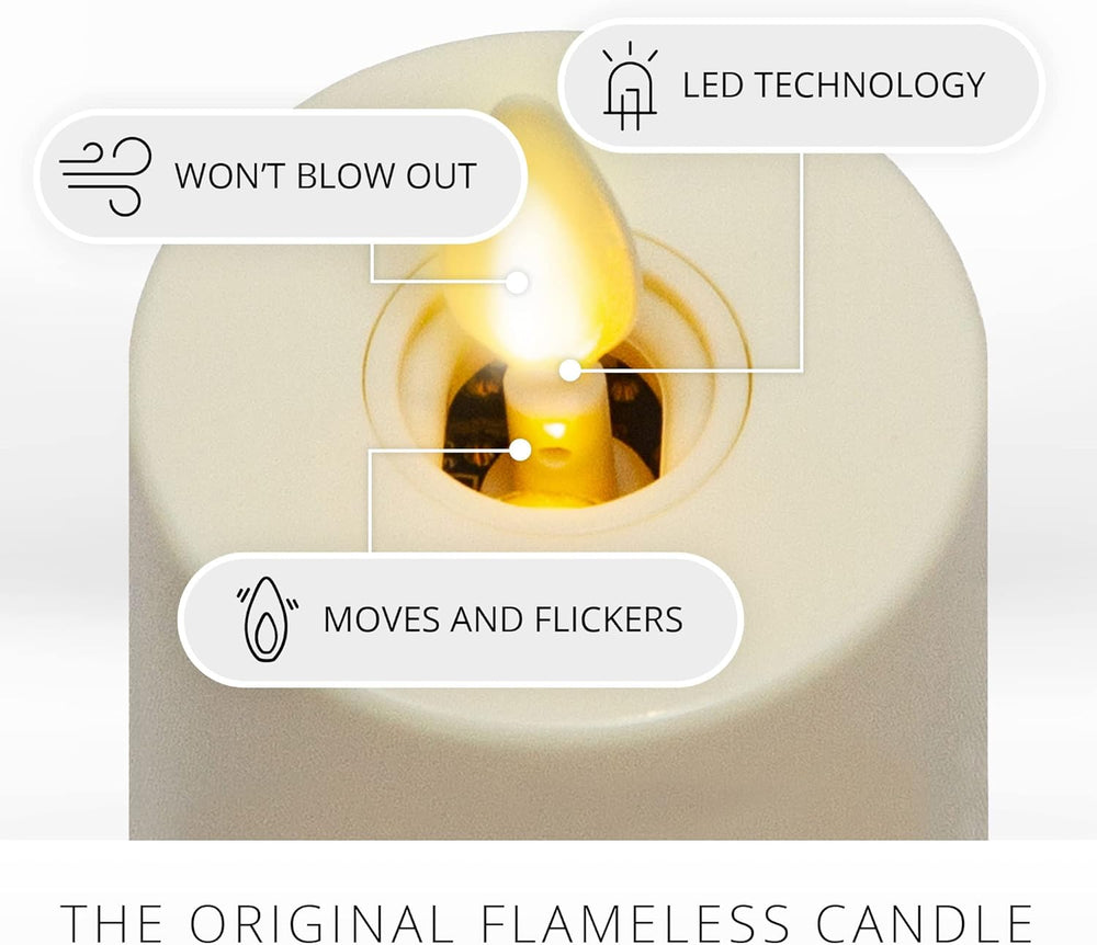 Luminara Flameless LED Tea Light Candle, 1.4" x 2", Pack of 2, Plas...