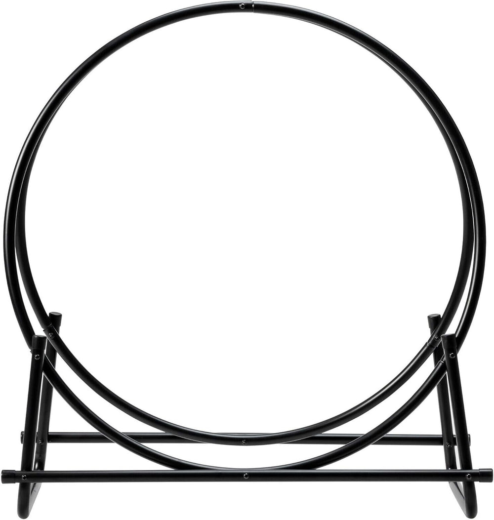 DORTALA 30 Inch Firewood Log Hoop, Fireplace Wood Storage Rack, Heavy-Duty Ro...