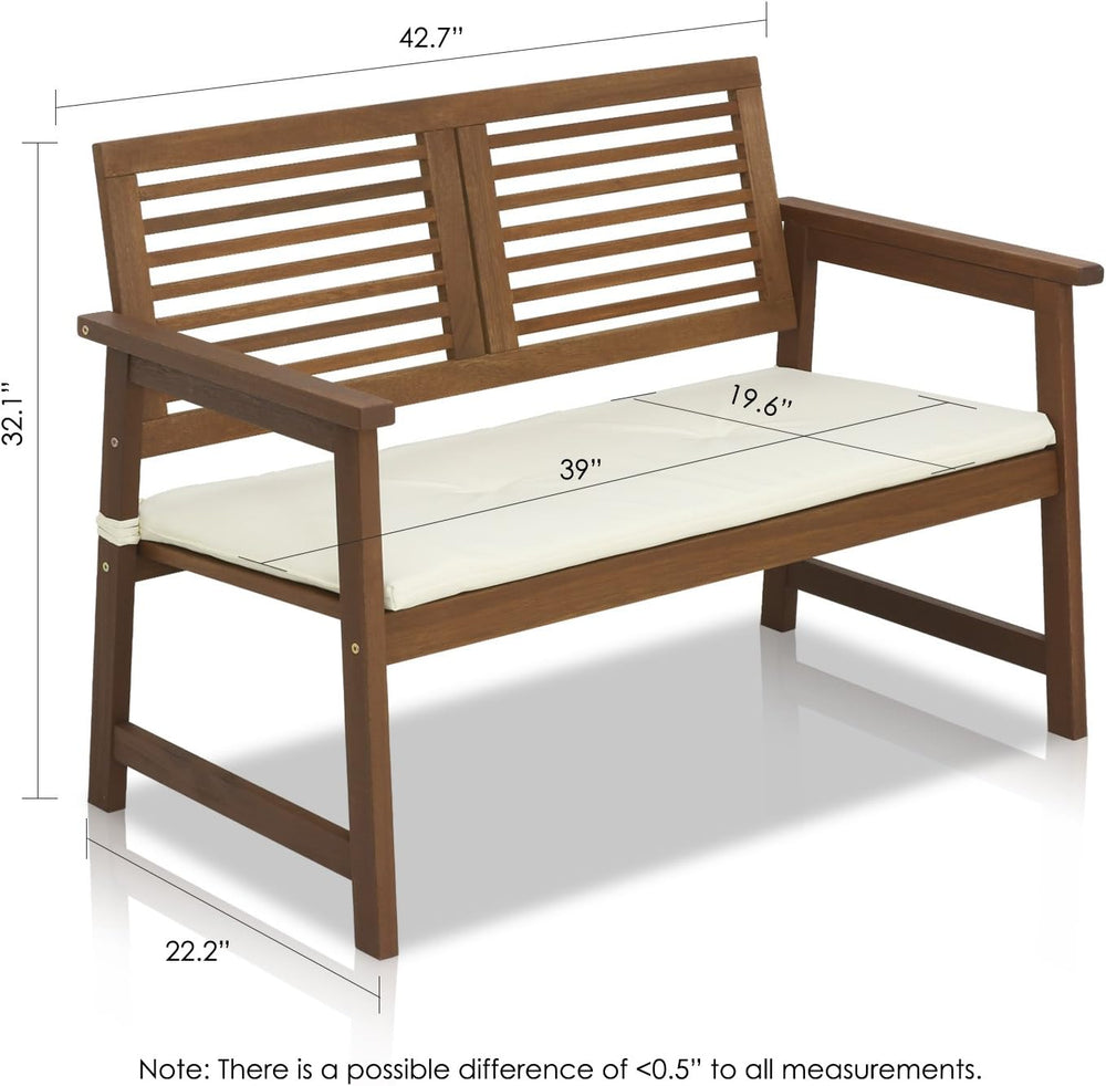 Furinno TIOMAN Outdoor Bench, Garden Bench with Back, for Patio, Garden, Porc...