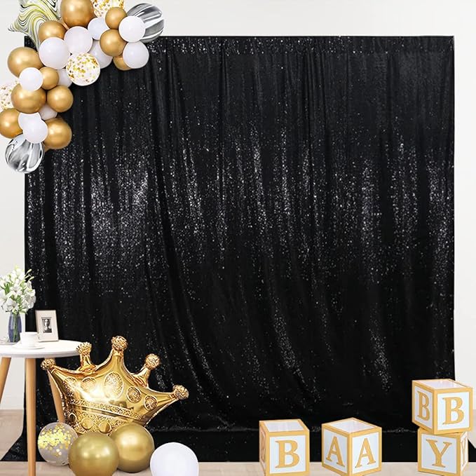 SquarePie Sequin Backdrop Curtain Less See Through Thick Glitter Background f...
