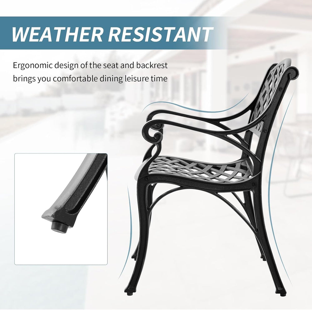 Aluminum Patio Chairs Set of 4, Metal Outdoor Chairs, Patio Dining Chairs wit...